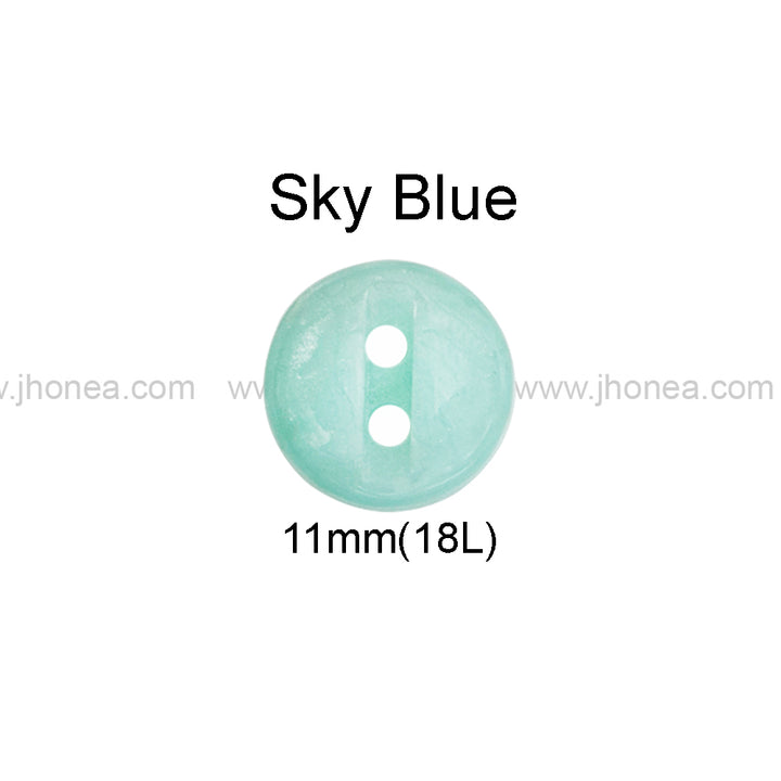 Smooth Pearlescent 2-Hole Poly Buttons for Clothing
