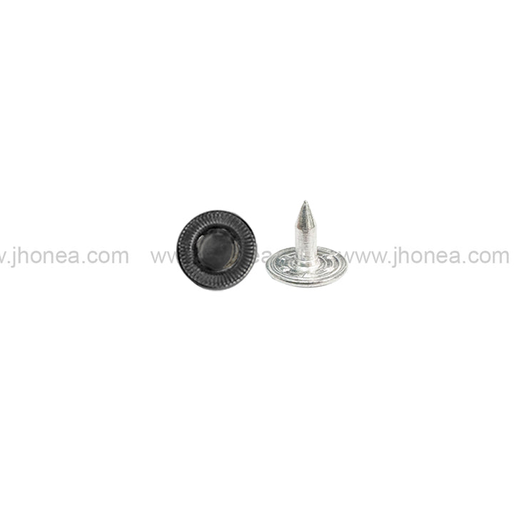 Decorative Black Nickel (Gunmetal) Rivet Stud Fasteners for Jeans & DIY Leathercraft