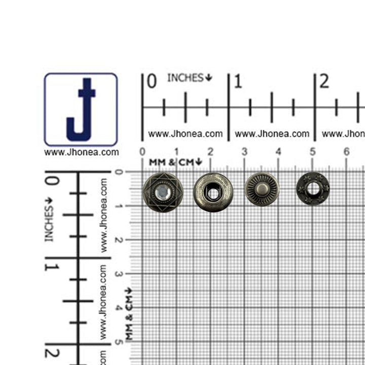 Elegant Diamond Solid Brass 4-Part Snap Buttons