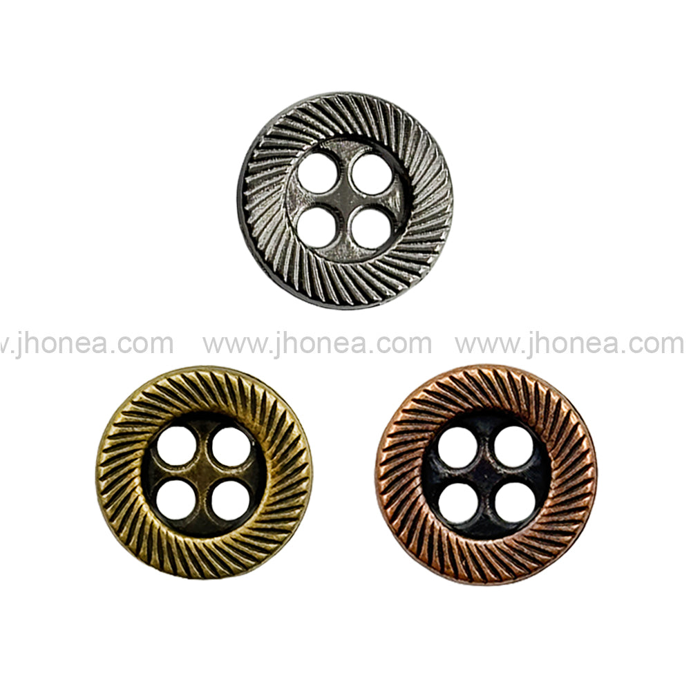 Rounded Rim 4-Hole Shirt/Kurta Metal Buttons