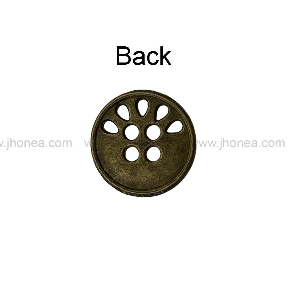 Round Shape Very Unique Design 4-Hole Metal Buttons