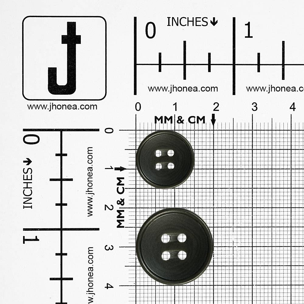Olive Green 4-Hole Polyester Buttons with Engraved Mens Fashion Design