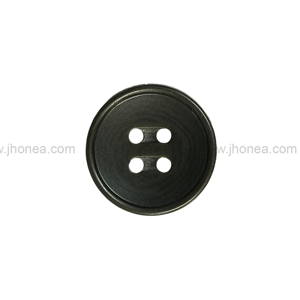 Olive Green 4-Hole Polyester Buttons with Engraved Mens Fashion Design