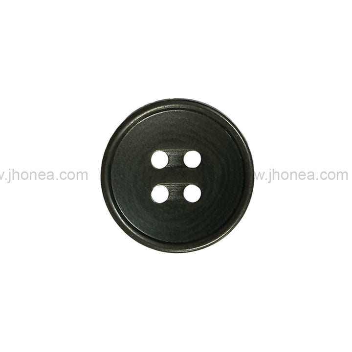 Olive Green 4-Hole Polyester Buttons with Engraved Mens Fashion Design
