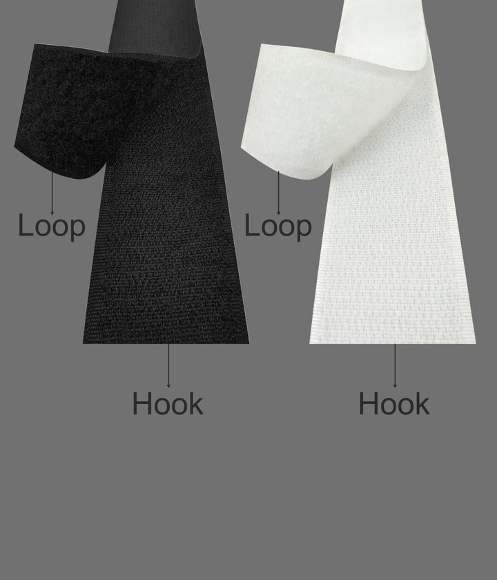 Hook & Loop Fastening Stick Grip Black/White Sew On Velcro Lace Tape