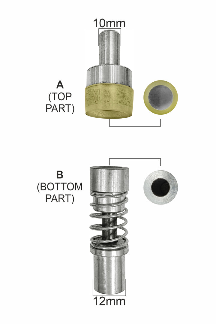 Flat Rivet Fastener Stud Mold Die Set for Leather, Denim, and Canvas Pressing