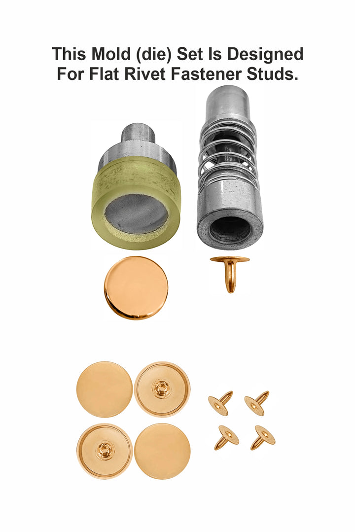 Flat Rivet Fastener Stud Mold Die Set for Leather/Denim/Canvas Pressing