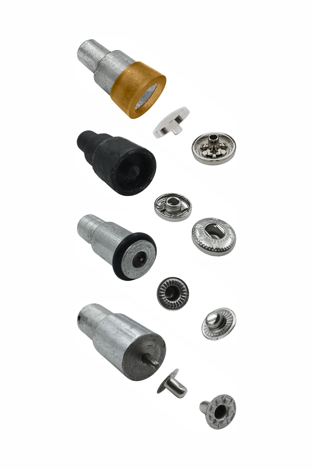 4-part snap button die mold set