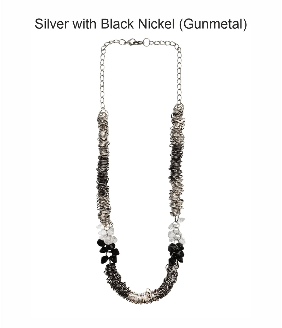 Stylish Layered Metal Ring Necklace with Beaded Accents for Women