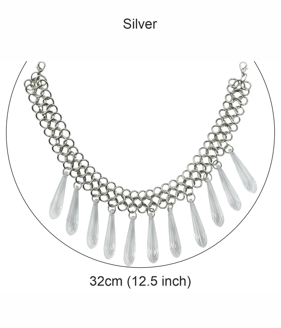 Stylish Silver Tassel Choker Necklace for Women
