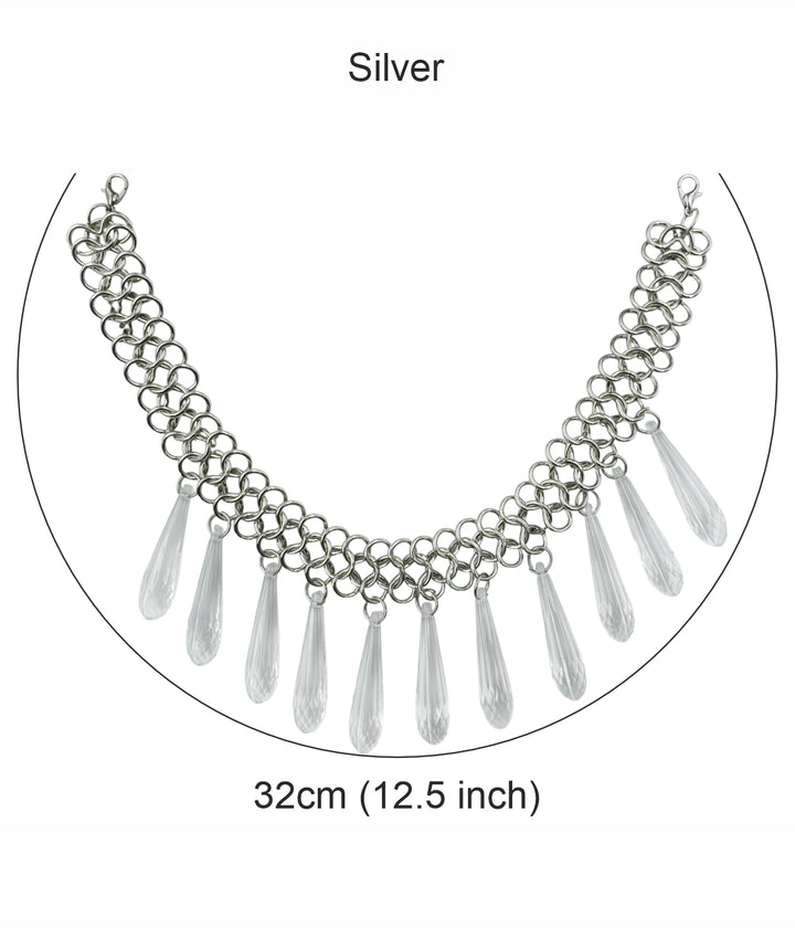 Stylish Silver Tassel Choker Necklace for Women