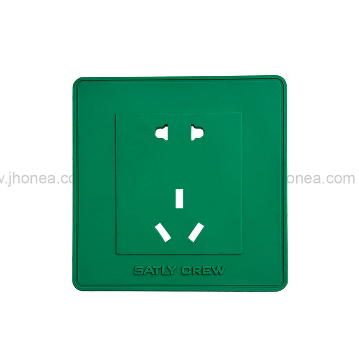 Decorative Square Silicone Patch for Clothing with Socket Design