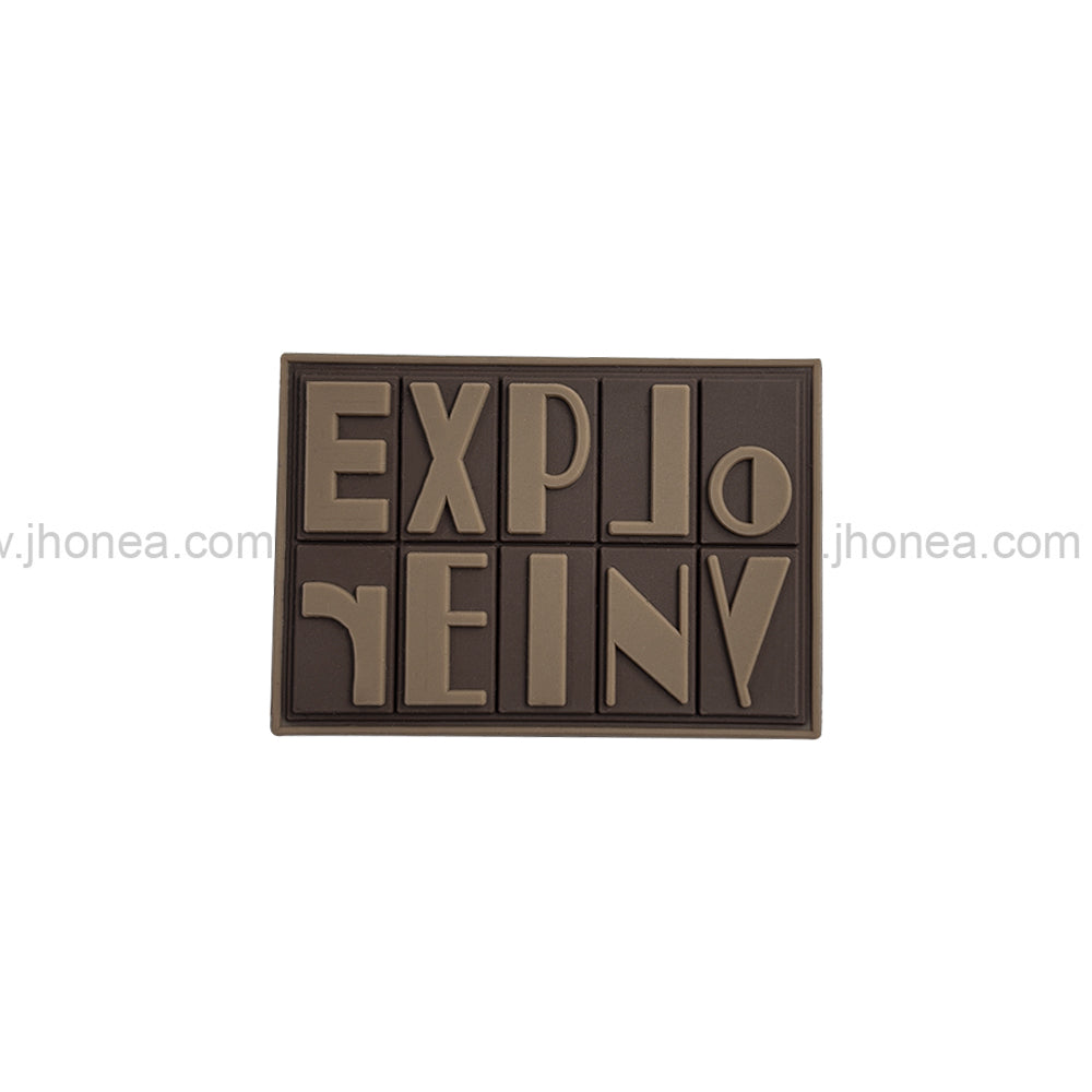 Bold Dark Brown Silicone Patch for Backpacks and Caps