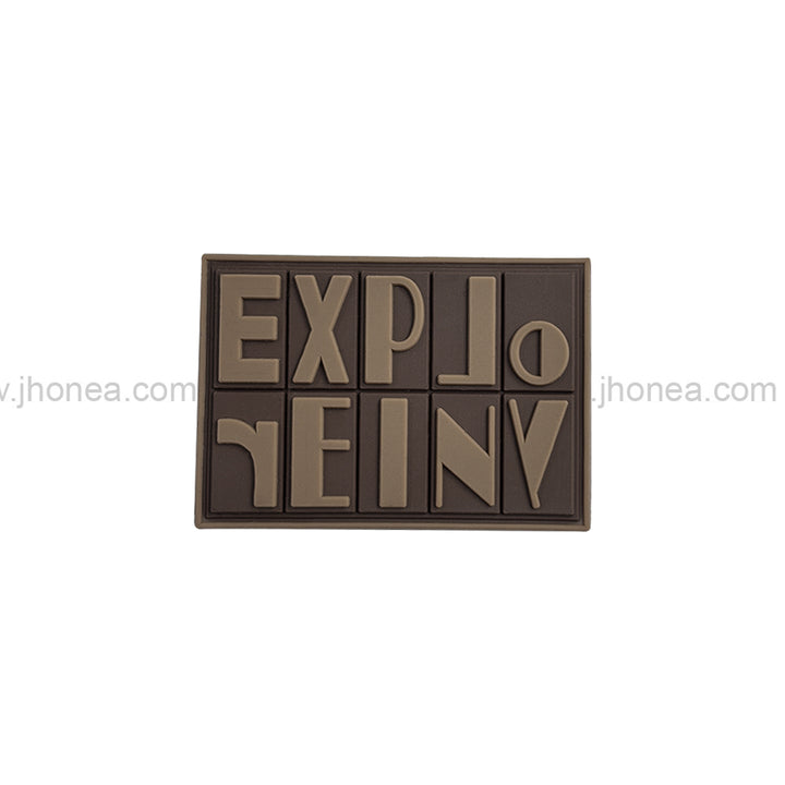 Bold Dark Brown Silicone Patch for Backpacks and Caps