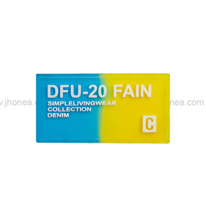 Vibrant Blue and Yellow Silicone Decorative Patch for Clothing