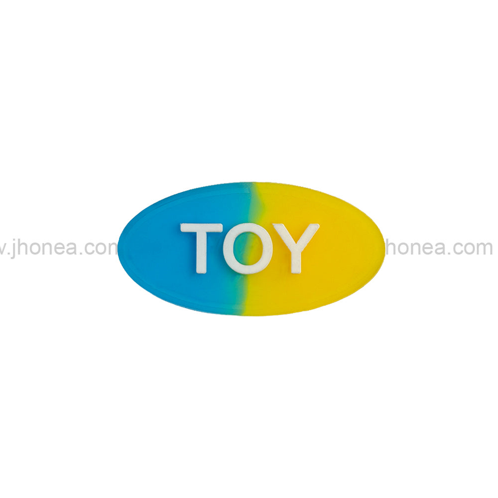 Dual Color Oval Shape Silicone Patch with TOY Logo