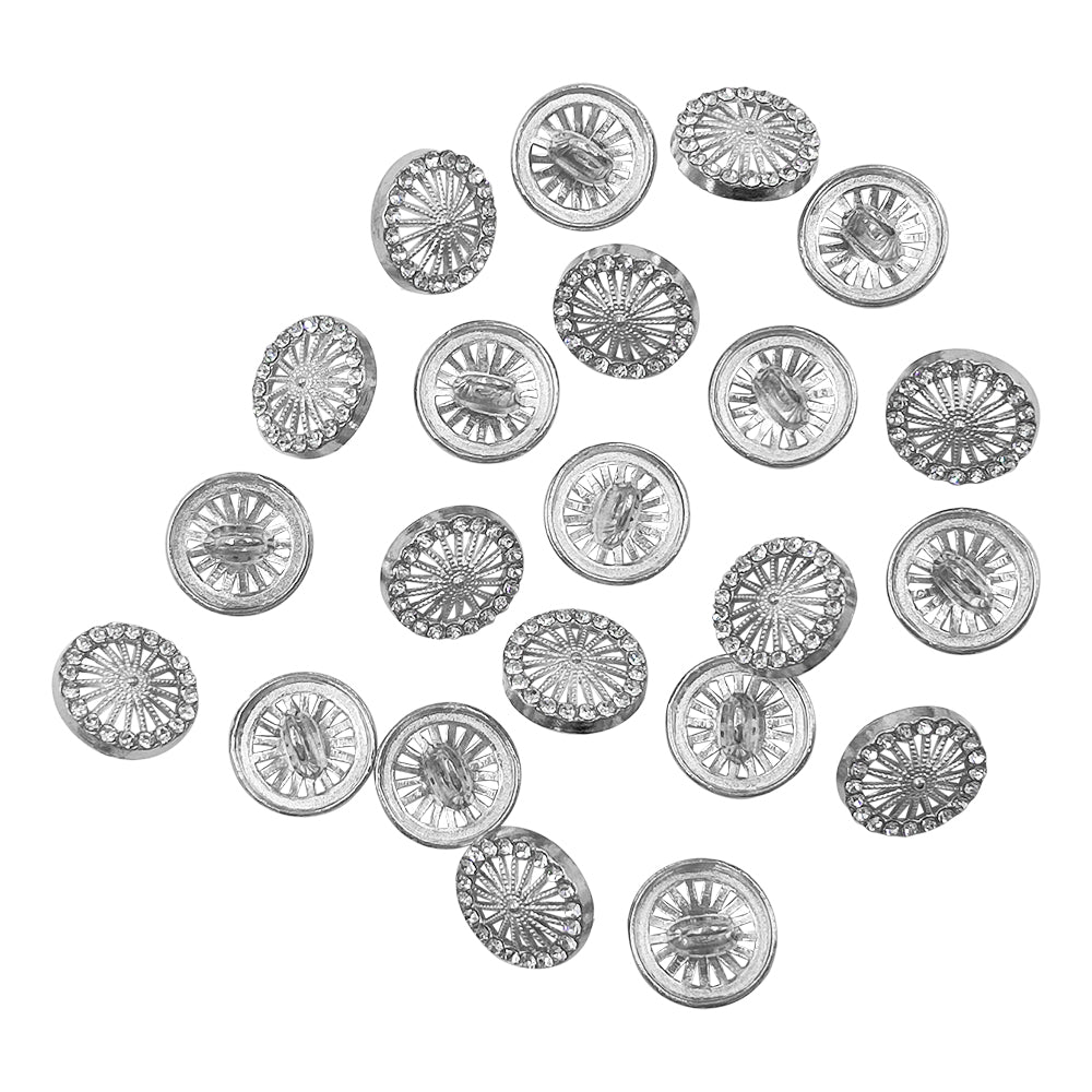 Shiny Glittery Rounded Diamond Fancy Party Wear Metal Buttons