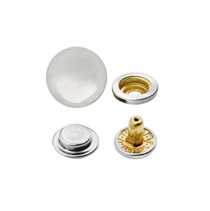 Shiny Round Shape Bowl Design Metal Snap Buttons for Kurta/Shirt