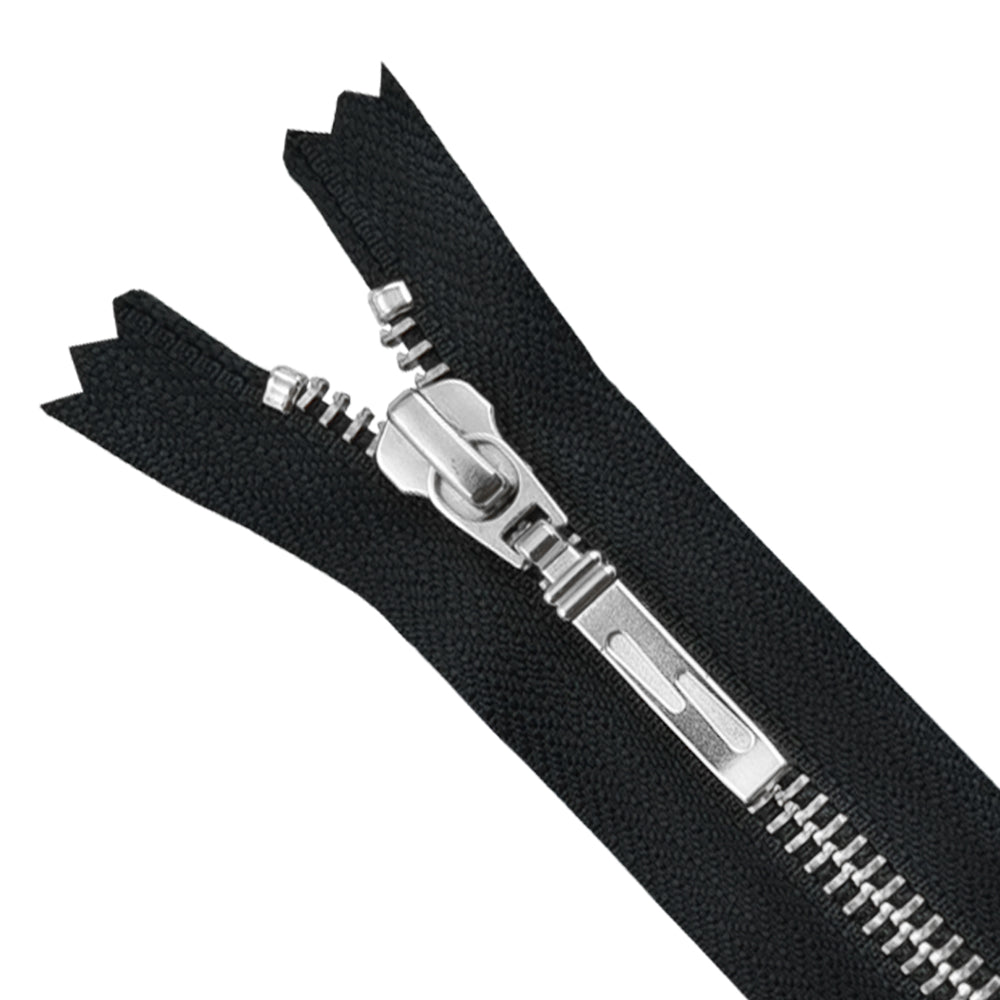 YKK- Exclusive #5 Silver with Black Designer YKK Metal Zipper