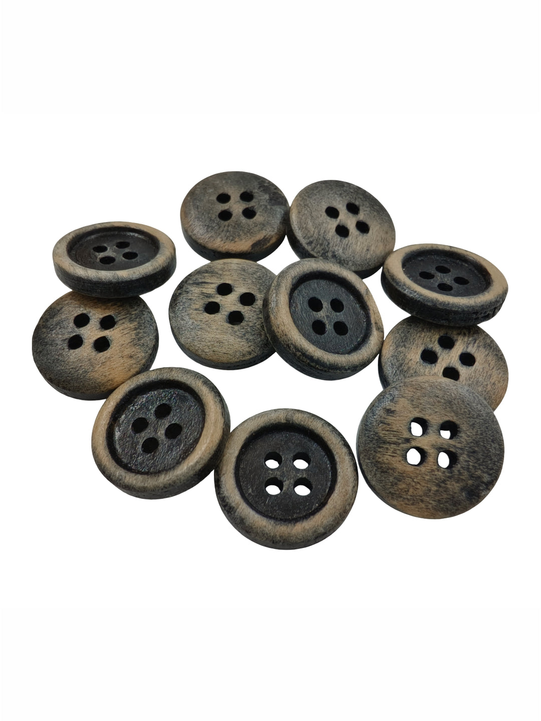 15mm Classic Round 4-Hole Natural Wooden Buttons for Garments