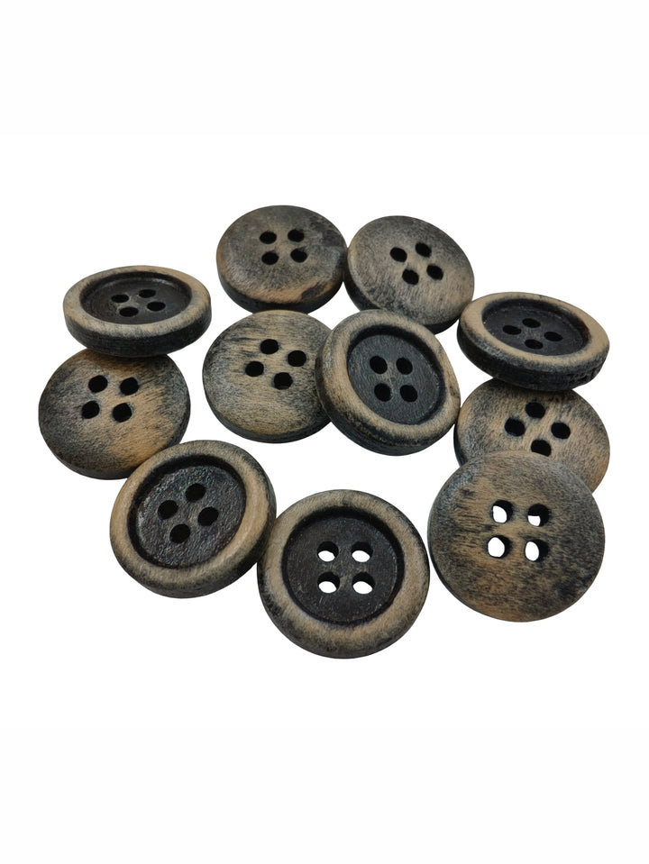 15mm Classic Round 4-Hole Natural Wooden Buttons for Garments