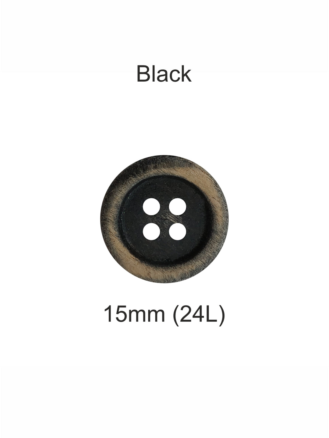 15mm Classic Round 4-Hole Natural Wooden Buttons for Garments