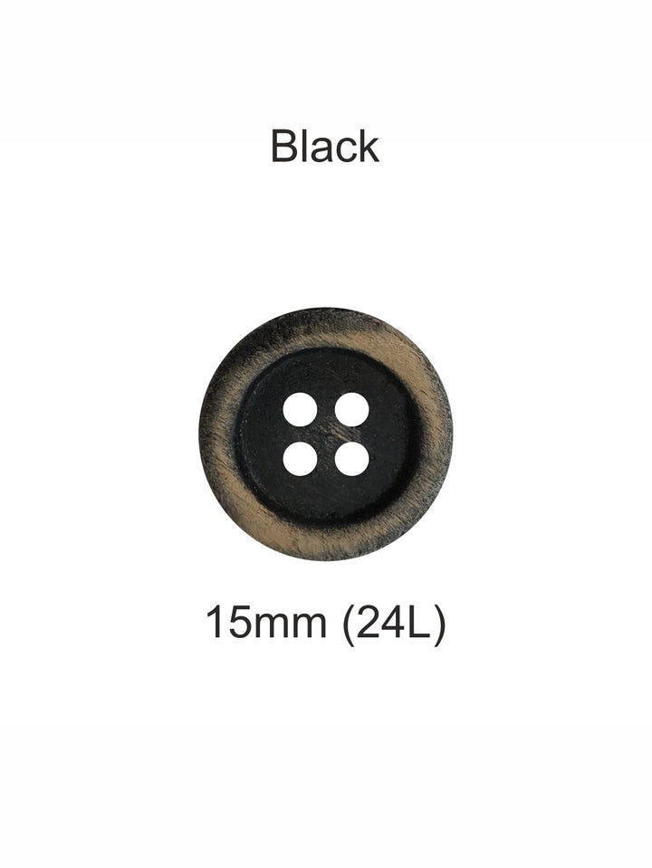 15mm Classic Round 4-Hole Natural Wooden Buttons for Garments