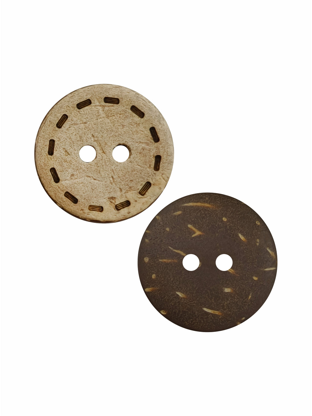 Round Shaped Cutting Lines Edge Design 2-Hole Coco Shell Buttons