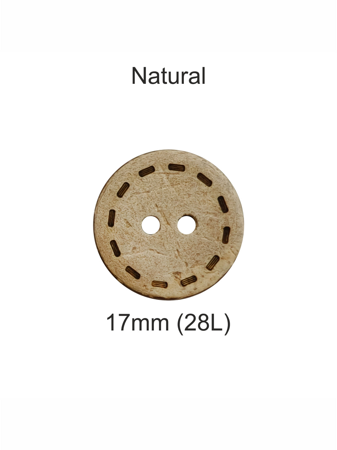 Round Shaped Cutting Lines Edge Design 2-Hole Coco Shell Buttons