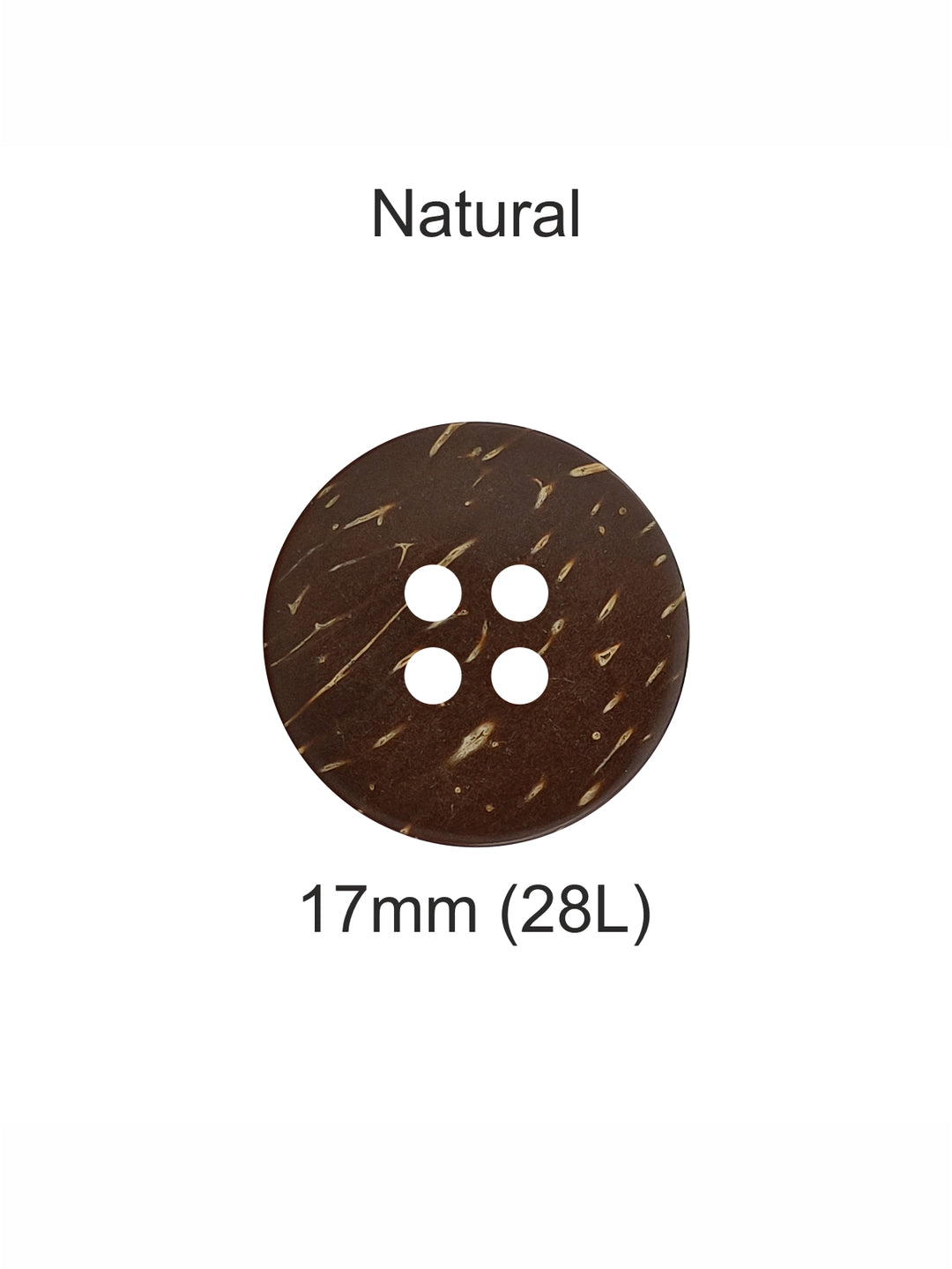 17mm Smooth Finish Coconut Shell Wooden Buttons