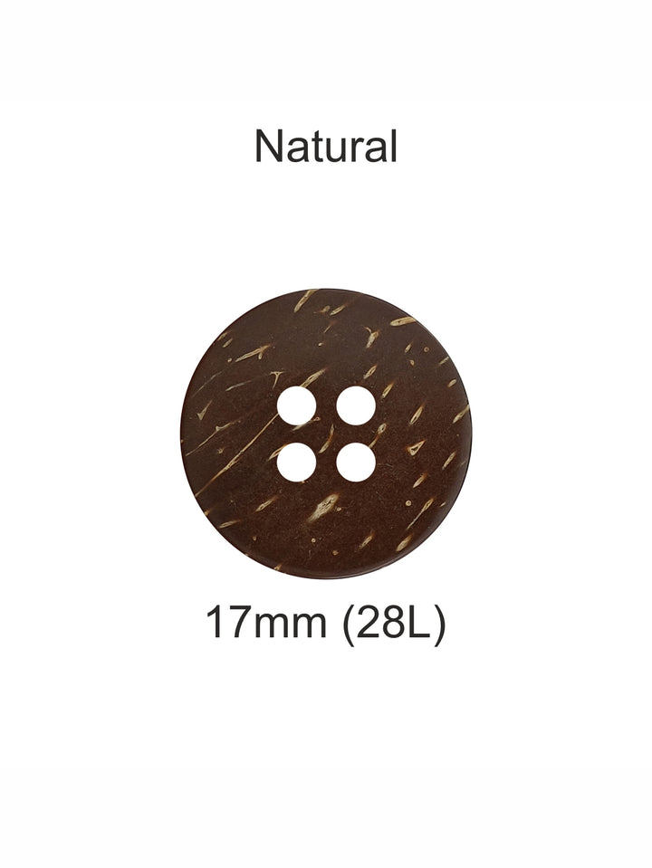 17mm Smooth Finish Coconut Shell Wooden Buttons
