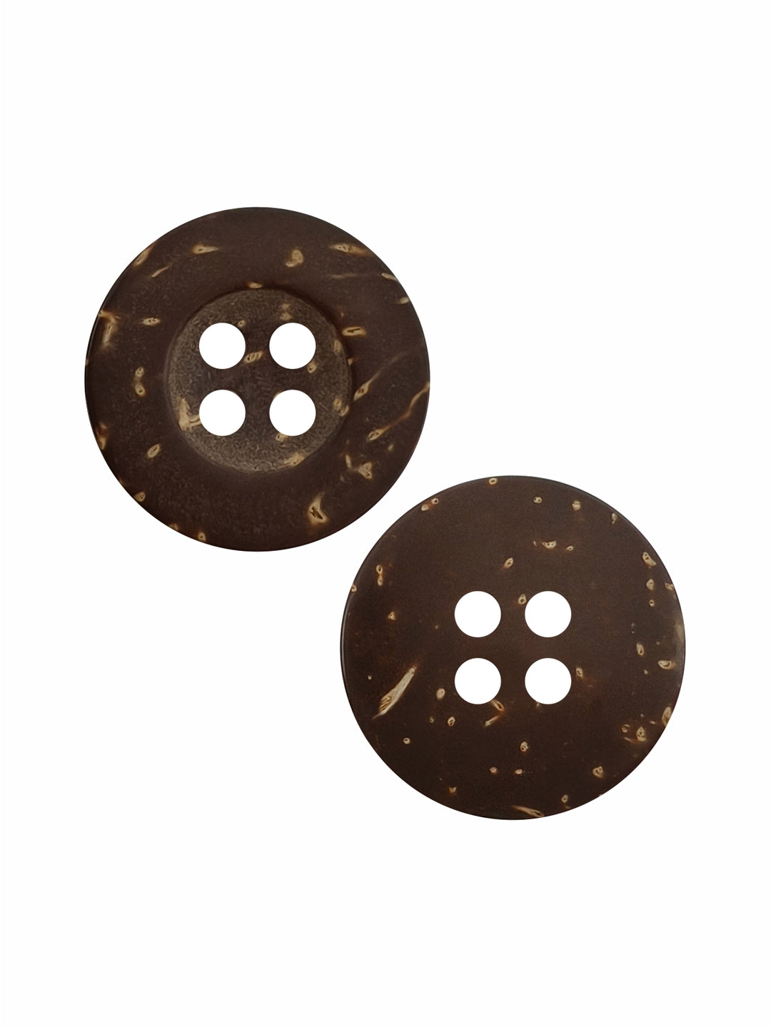 Smooth Coco 4-Hole Round Rim Wooden Buttons. Available in two size- 17mm and 20mm.