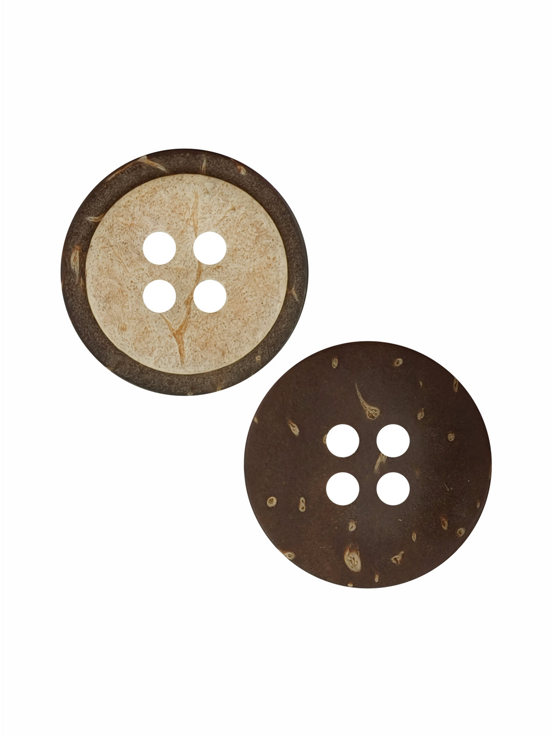 Natural Smooth Coco 4-Hole Wooden 17mm Buttons