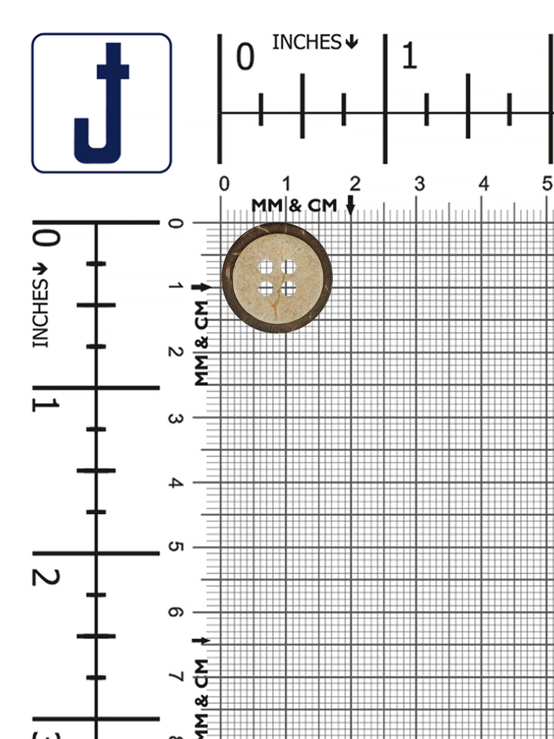 4-Hole Natural Smooth Finish Coco Shell Wooden Buttons