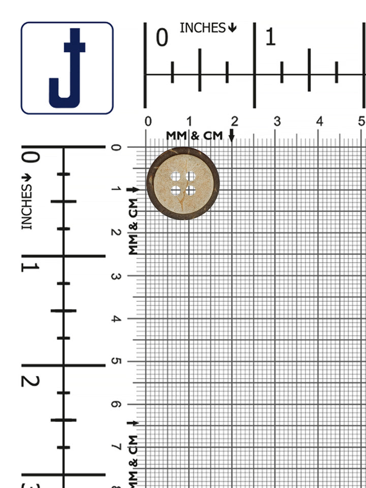 4-Hole Natural Smooth Finish Coco Shell Wooden Buttons