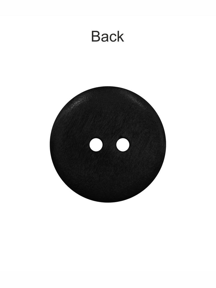 Black Classic Round Dome Shape 2-Hole Wooden Buttons