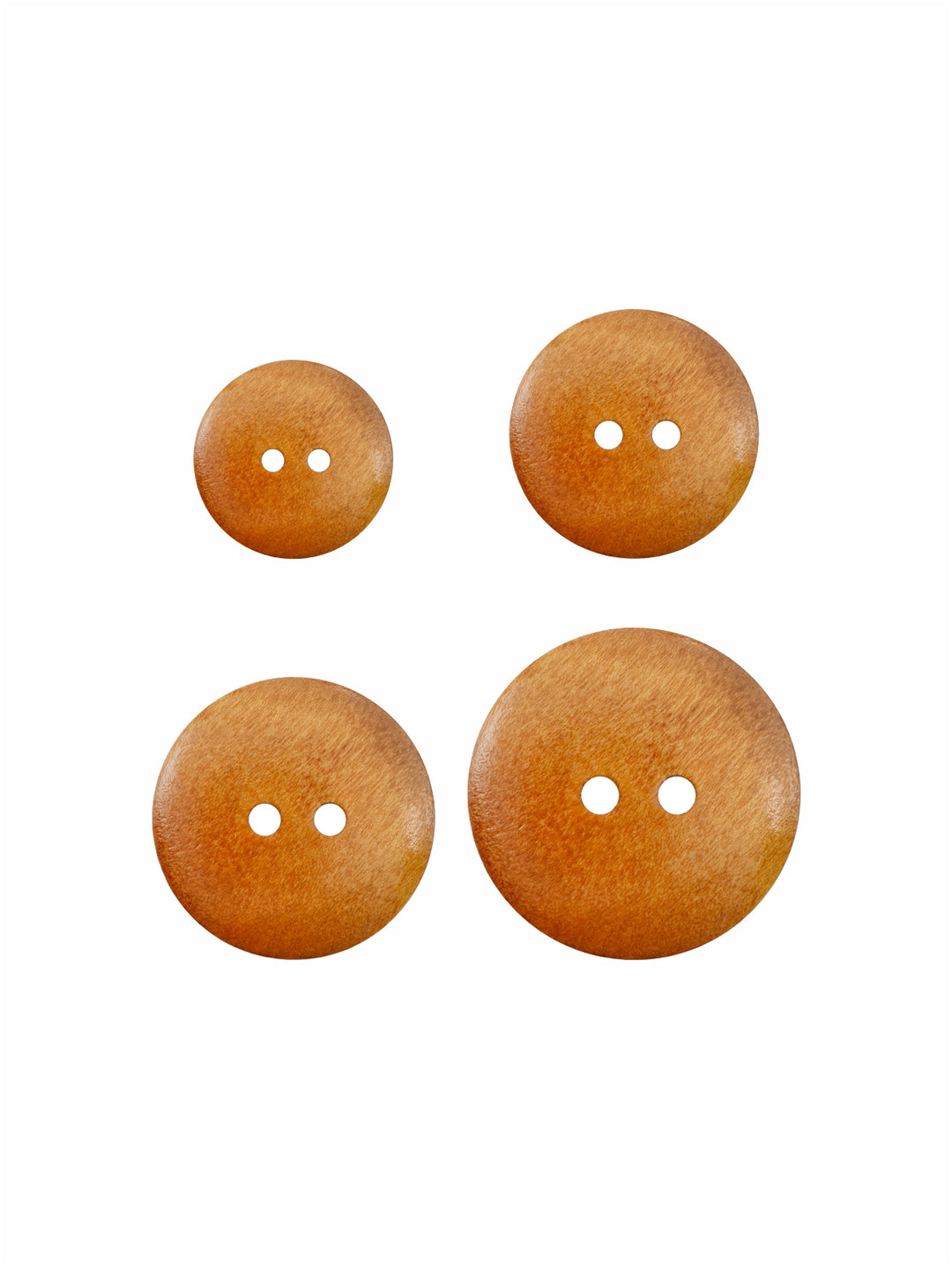 Natural Classic Round Dome Shape 2-Hole Wooden Buttons