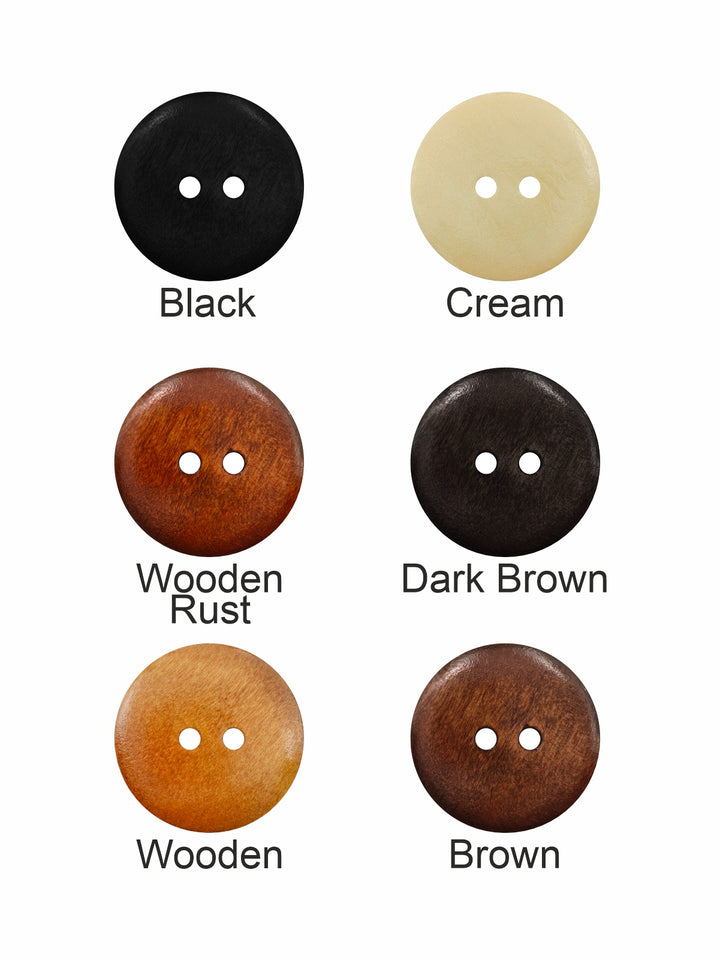 Fashionable Round Shape 2-Hole Wooden Dome Buttons