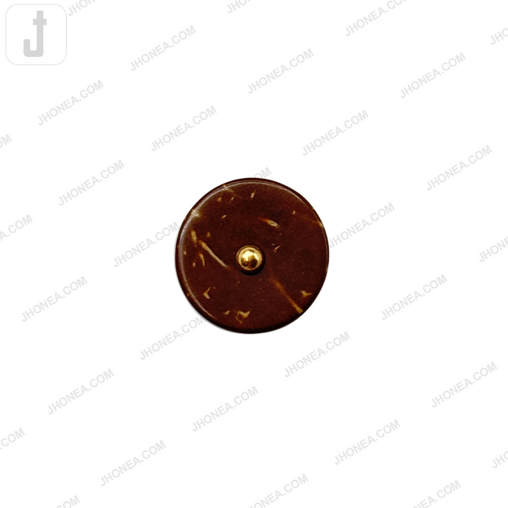 Classic Down Loop Coco Shell Button with Center Metal Dot Design