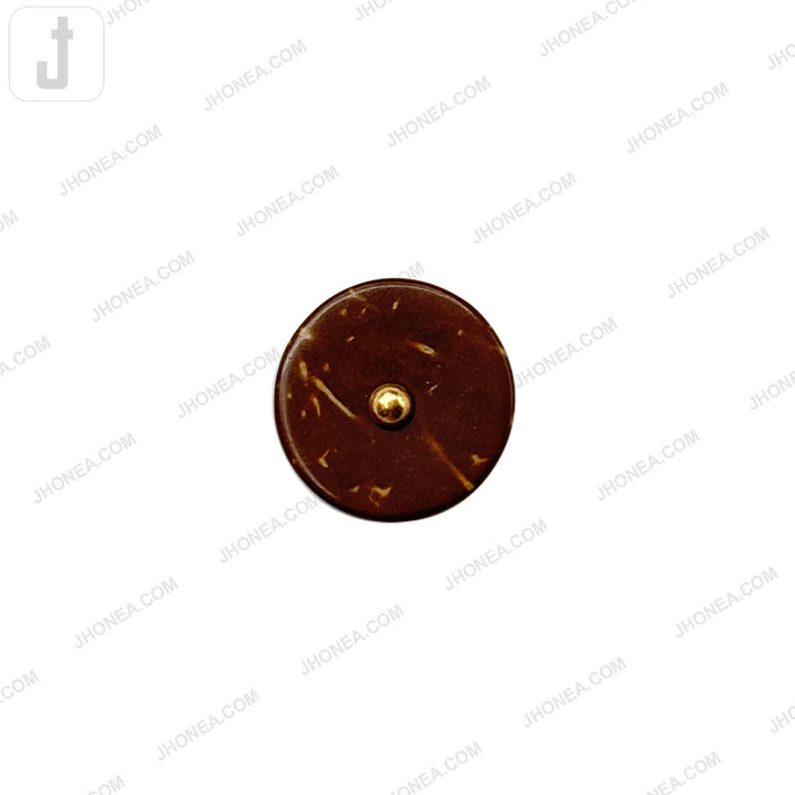 Classic Down Loop Coco Shell Button with Center Metal Dot Design