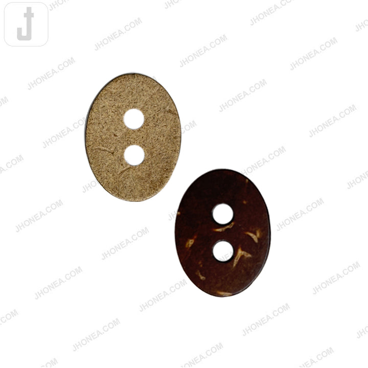 Organic 15mm Oval 2 Hole Coco Shell Buttons