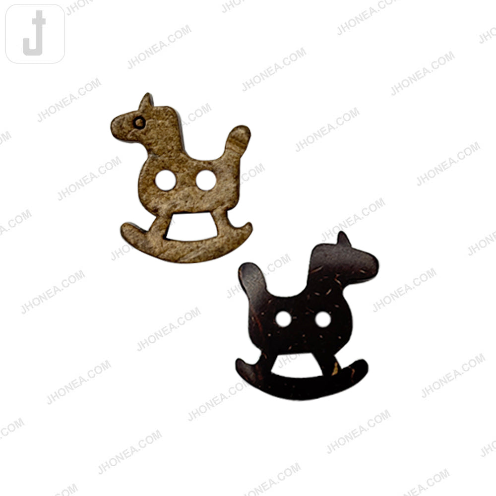 Cute Rocking Horse Shape 2 Hole Coco Button for Kidswear