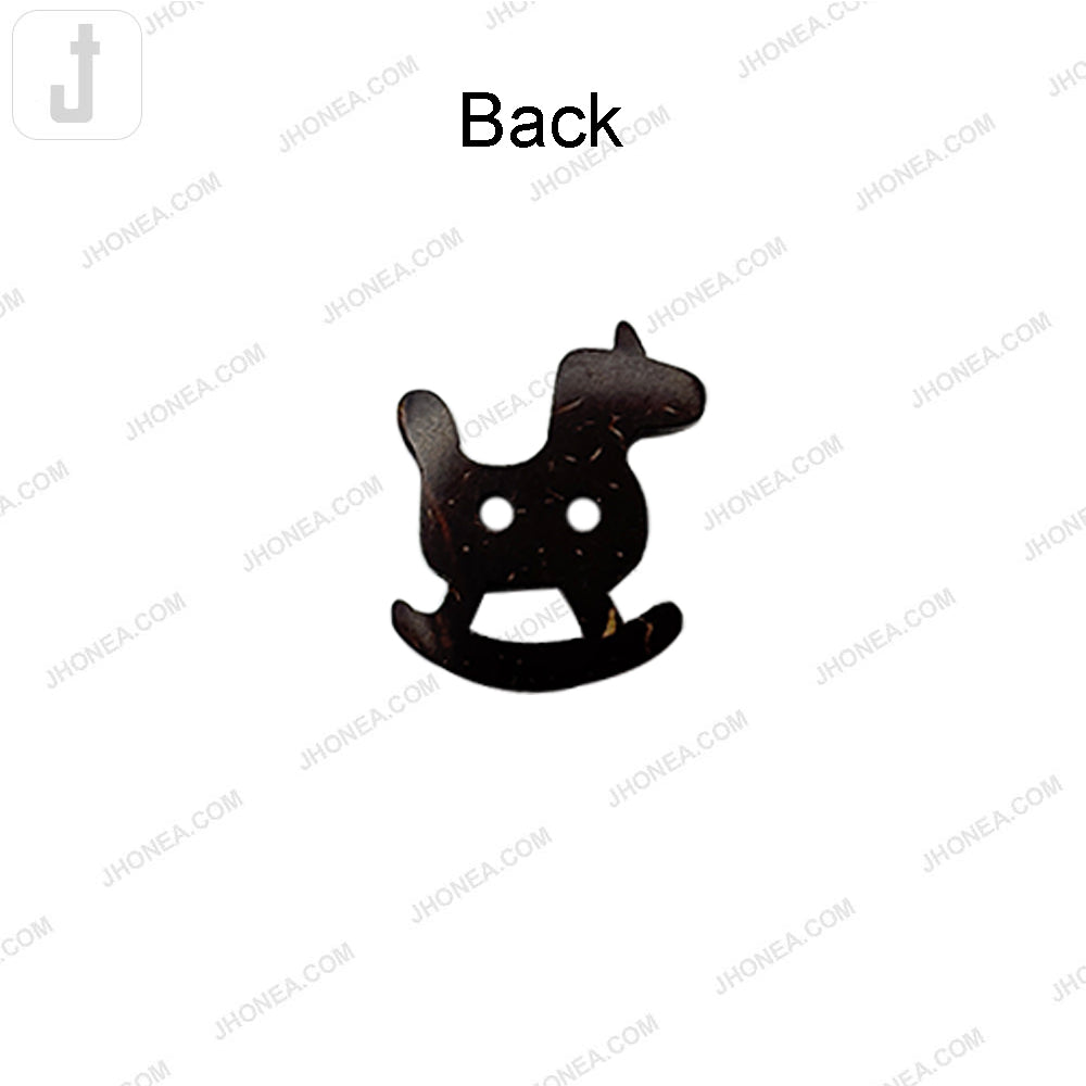 Cute Rocking Horse Shape 2 Hole Coco Button for Kidswear