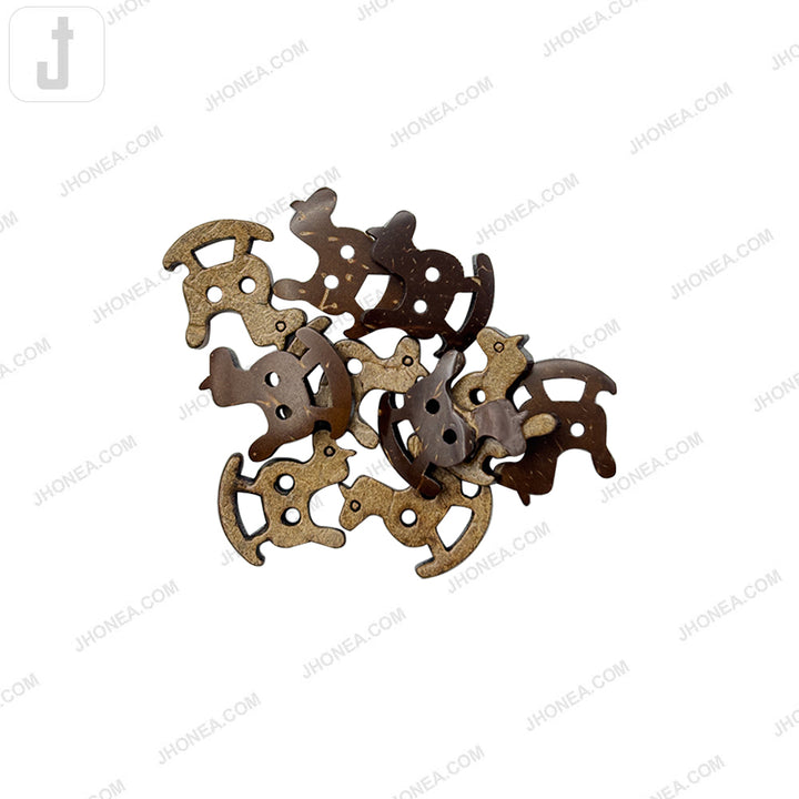 Cute Rocking Horse Shape 2 Hole Coco Button for Kidswear