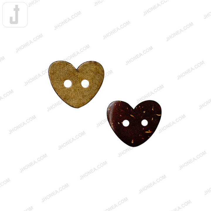 2-Hole Heart Shape Natural Coco Buttons for Sweaters