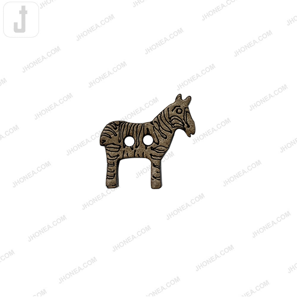 Zebra Shaped 2 Hole Coco Shell Eco Friendly Button