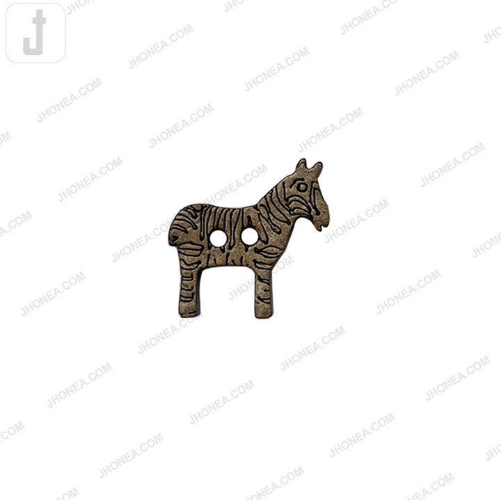 Zebra Shaped 2 Hole Coco Shell Eco Friendly Button