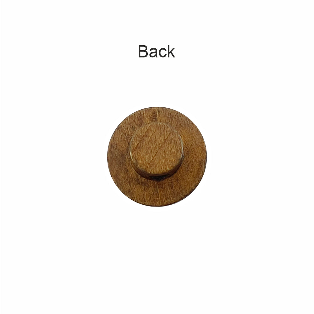 Natural Brown 12 mm (20L) Round Shape Wooden Button with Shank for Clothing