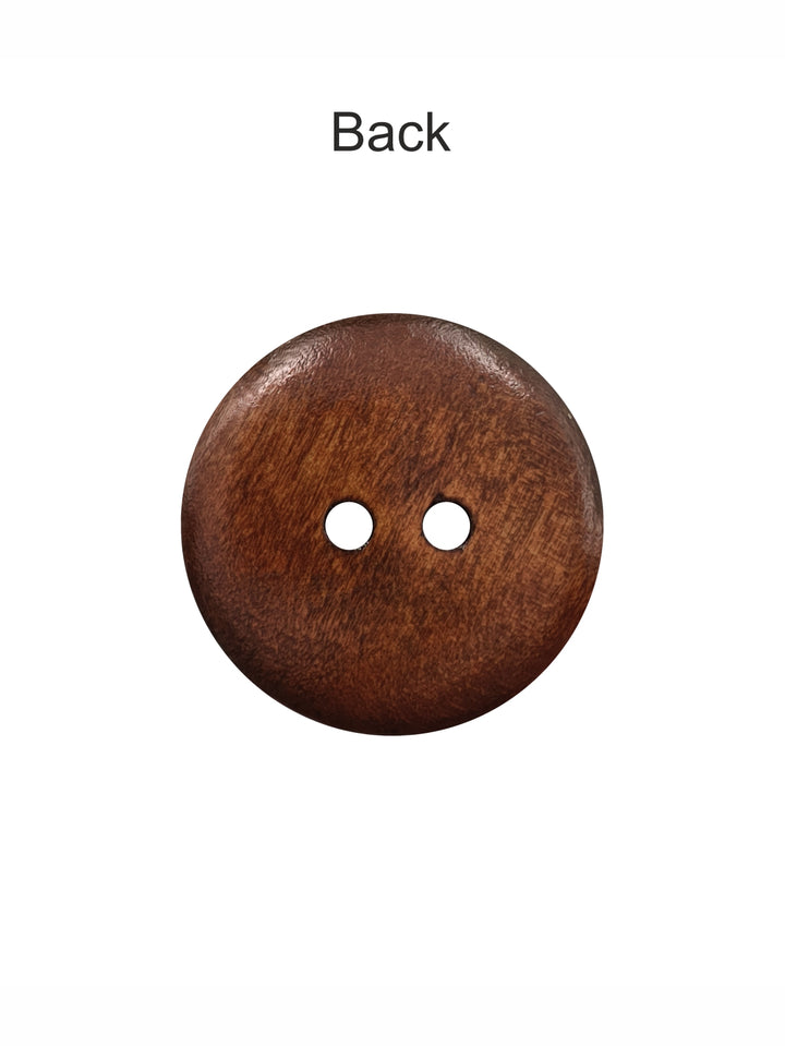 Brown Classic Round Dome Shape 2-Hole Wooden Buttons