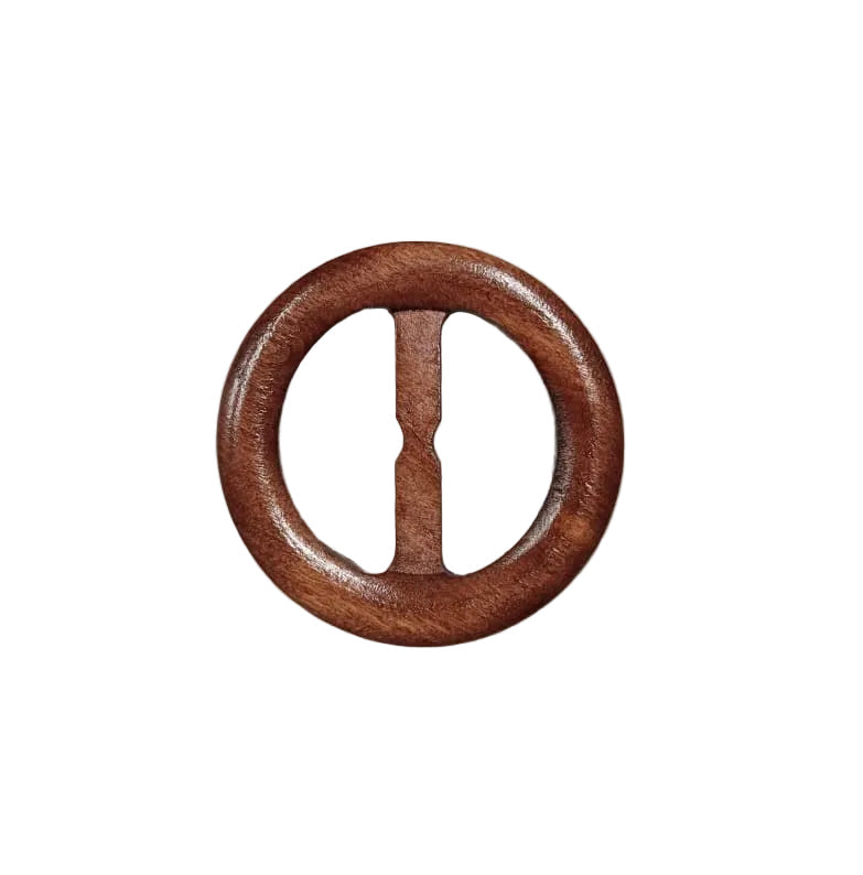 Bohemian Round Shape Wooden Belt Buckle